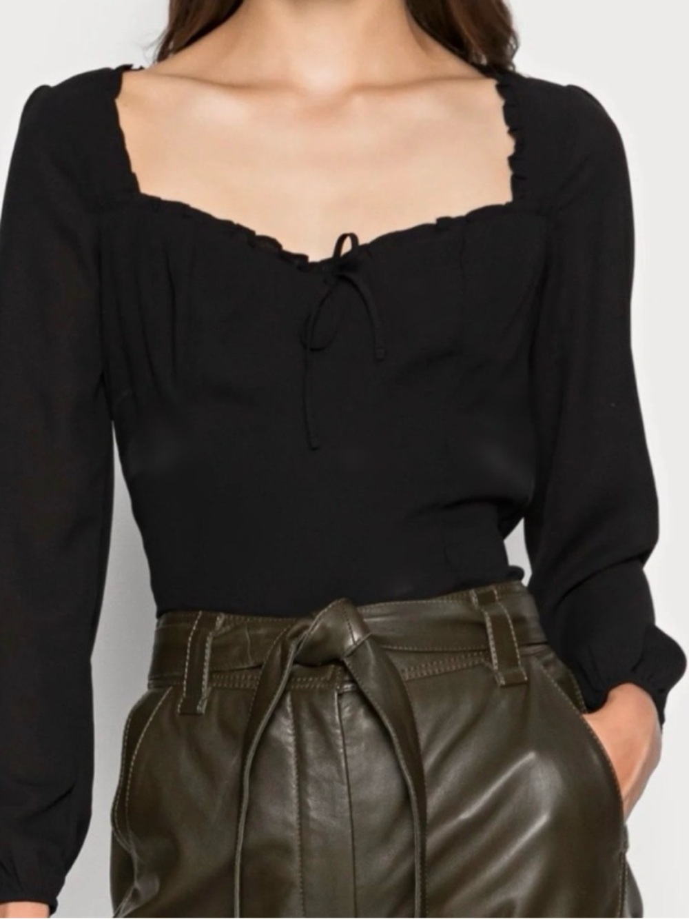 Abercrombie & Fitch Black Tie Blouse